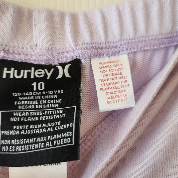 Children's Hurley Peace Sign Graphic Lilac Shorts Size 10 NWOT - Picture 4 of 6